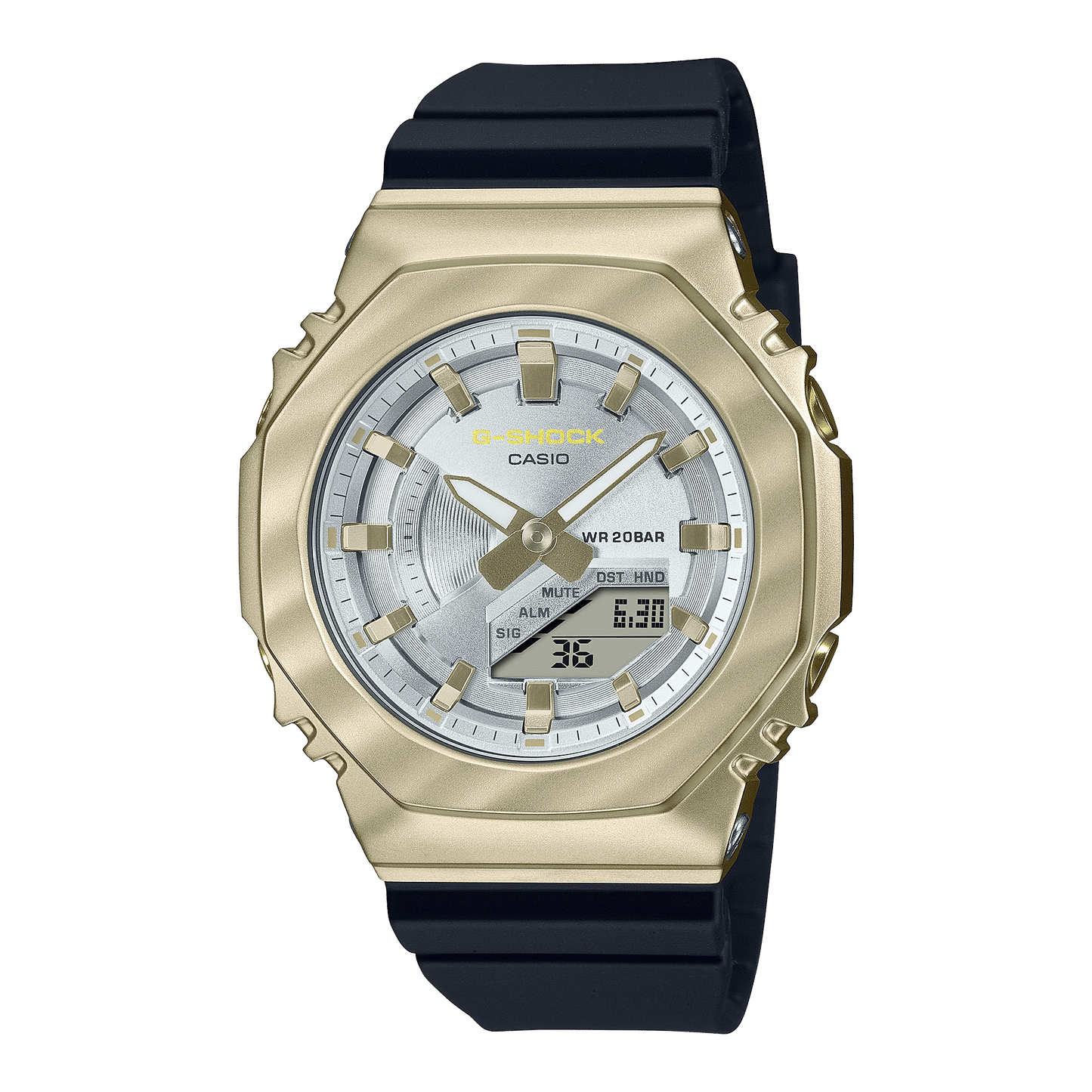 Casio G-Shock Octagon GM-S2100BC-1AER Damen • Metallgehäuse mit Gelbgold-Lünette • Analog-Digital, Bild 2