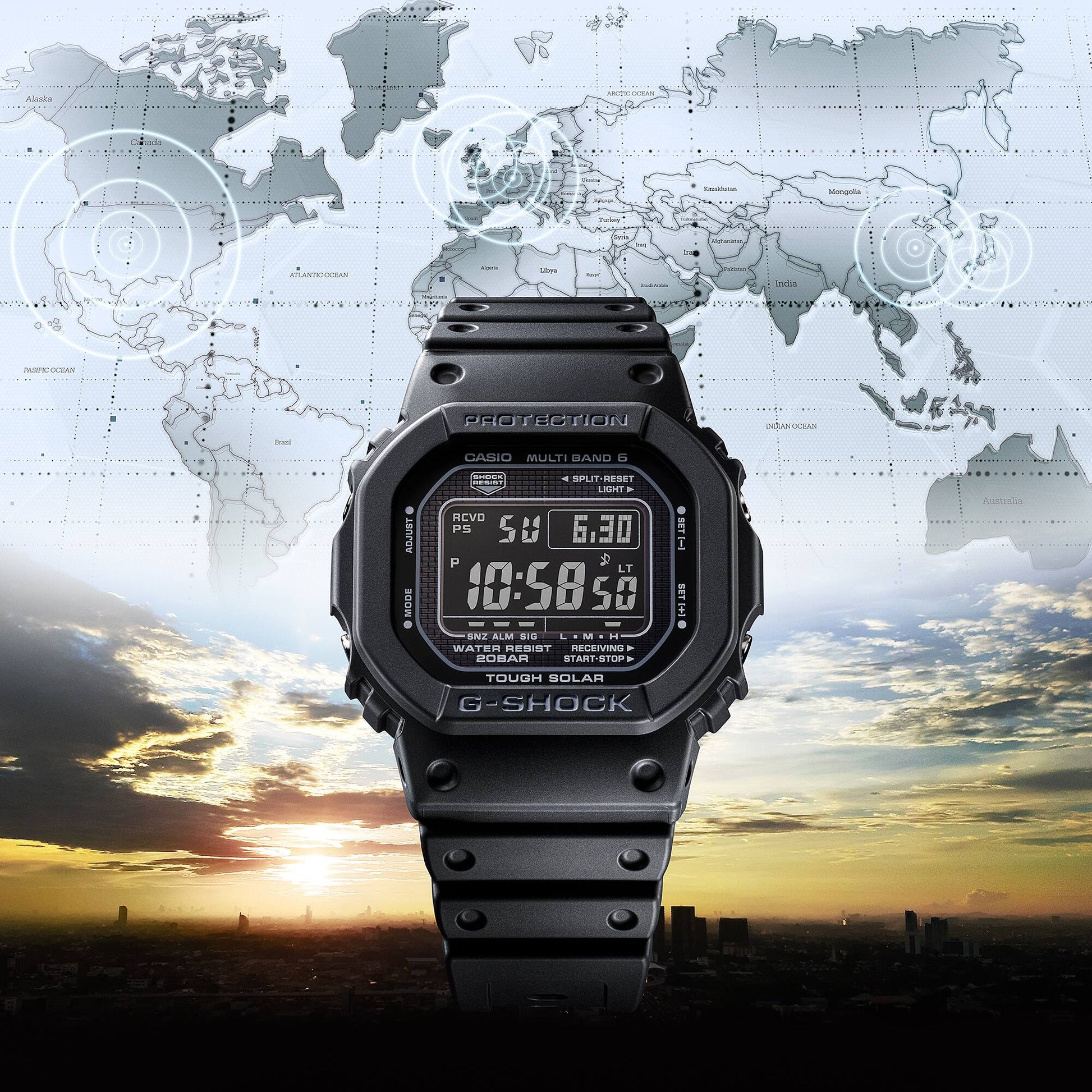 Casio GW-5000HS-1ER G-Shock Origin Herrenuhr Schwarz • Tough Solar & Multiband 6 • Diamantbeschichtung, Bild 3