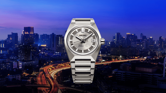 Herrenarmbanduhr Seiko King Seiko, Titan mit Metallarmband und Saphirglas