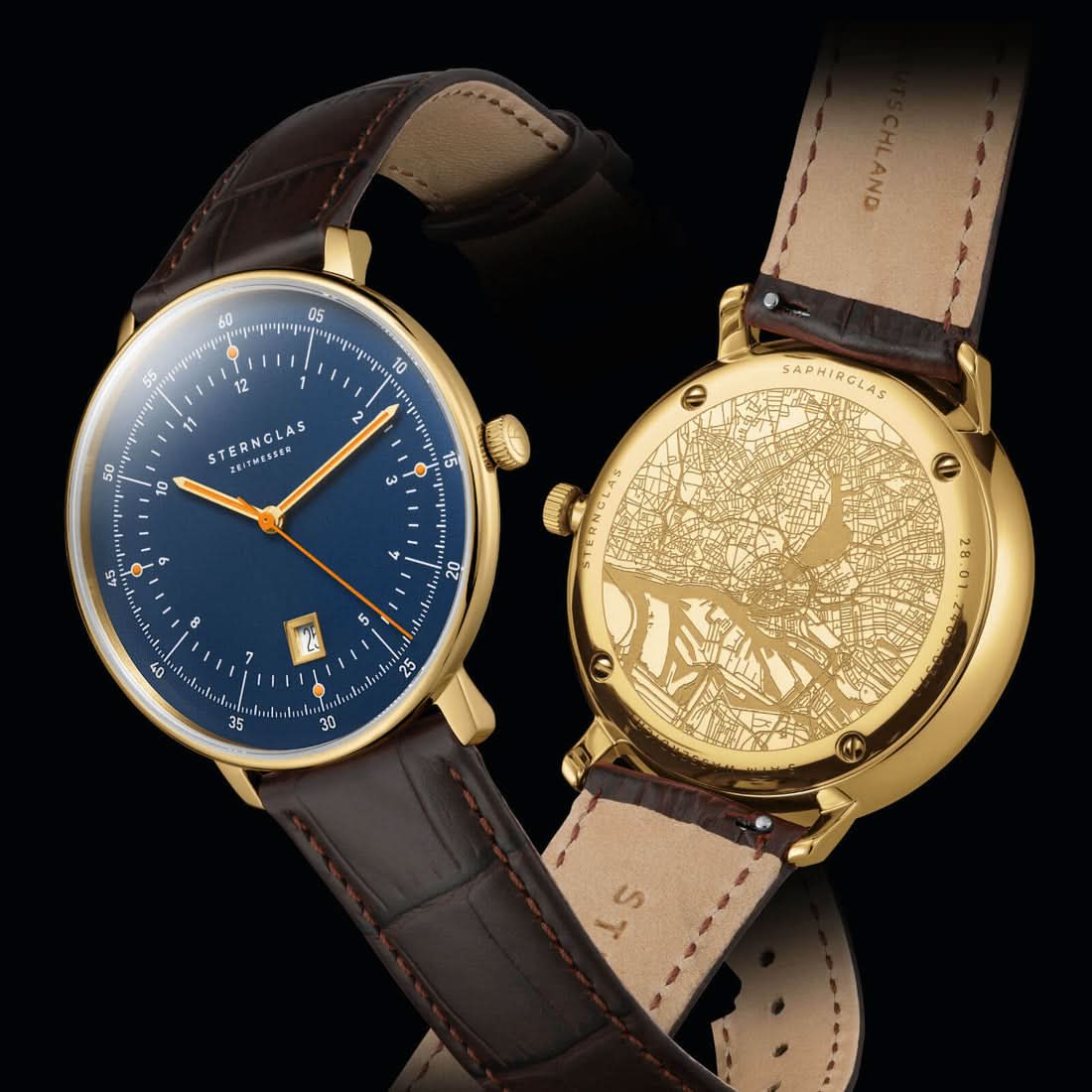 Sternglas Hamburg s01-hh07-he01 Men's Watch • Bauhaus Design • Sapphire Crystal