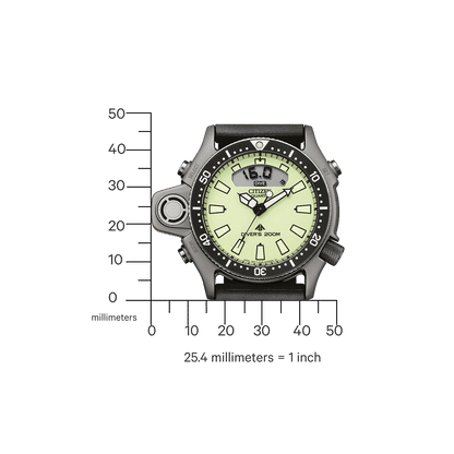 Citizen Promaster Aqualand JP2007-17W Men's Watch • Depth Meter • 20 bar Water Resistant