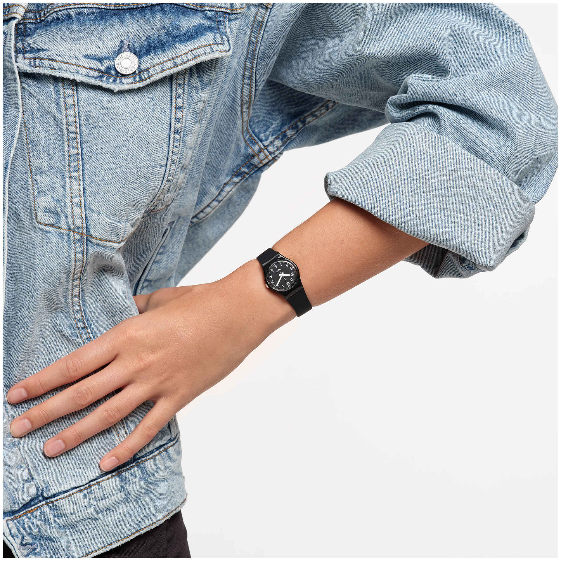 Swatch Originals LB170E Lady Black Single Damenuhr Schwarz • Kunststoffgehäuse • Silikonarmband, Bild 2