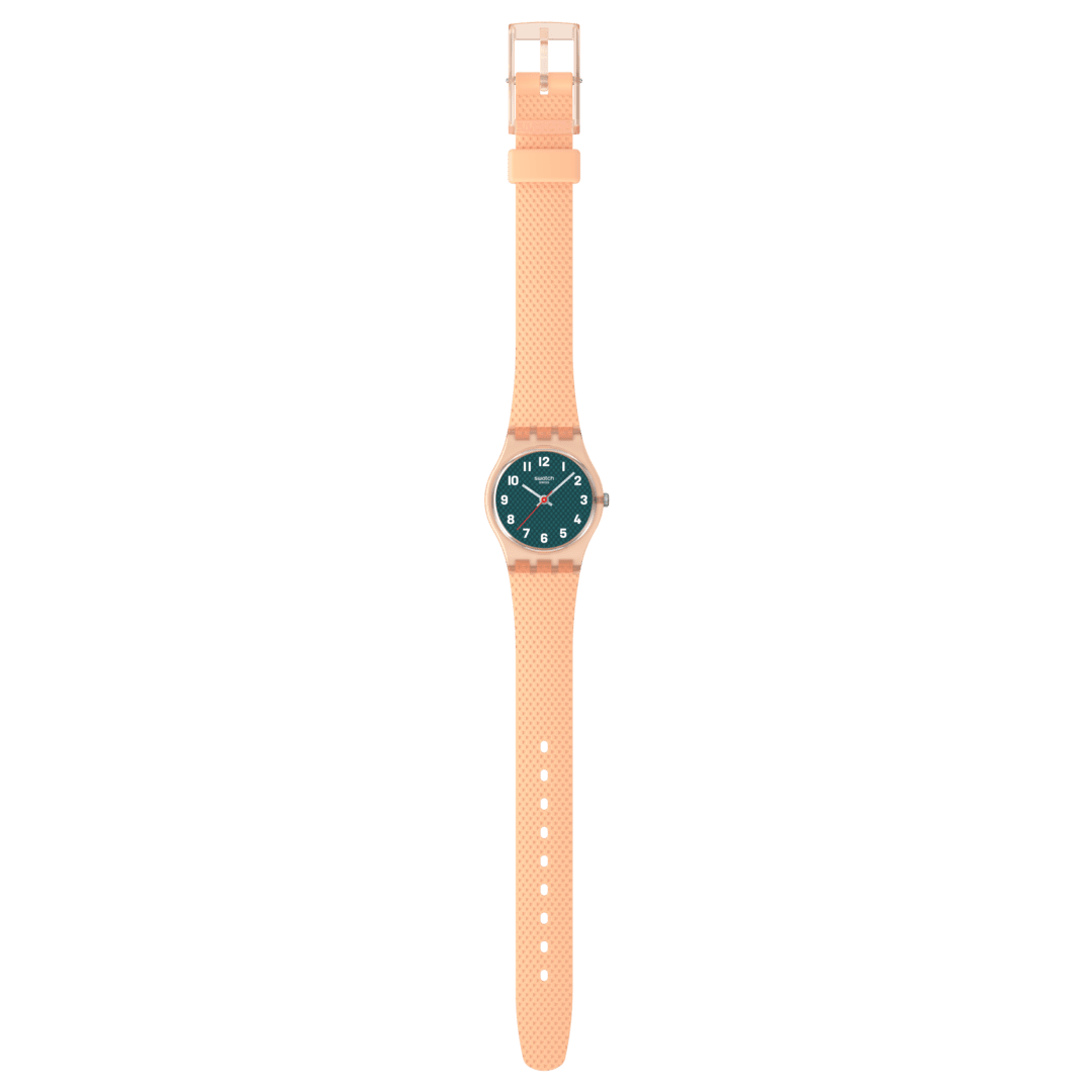 Swatch Originals Small LO117 Damenuhr Pfirsich • Gewebtes Armband • Leichtes Kunststoffgehäuse, Bild 4