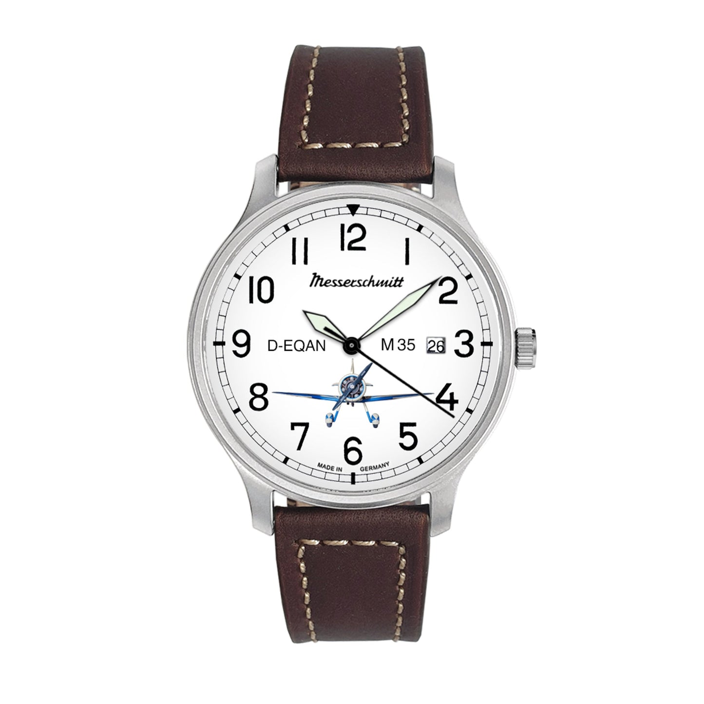 Messerschmitt M-35Q-SL Herren Armbanduhr • Schweizer Ronda Quarzwerk • Leuchtzeiger