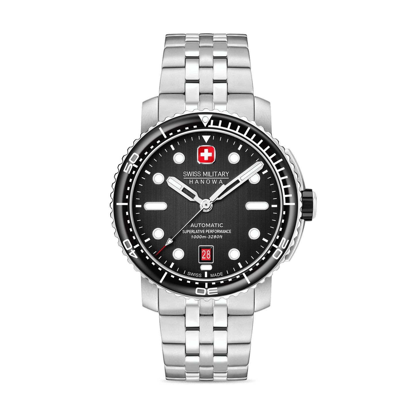 Swiss Military Hanowa Maitre Plongeur SMWGL0002001-SET Herrenuhr Schwarz • Automatikwerk Soprod P024 • 1000 m Wasserdicht