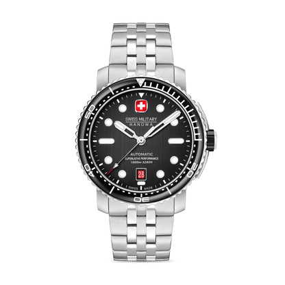 Swiss Military Hanowa Maitre Plongeur SMWGL0002001-SET Herrenuhr Schwarz • Automatikwerk Soprod P024 • 1000 m Wasserdicht