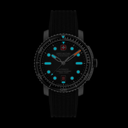 Swiss Military Hanowa Maitre Plongeur SMWGL0002001-SET Herrenuhr Schwarz • Automatikwerk Soprod P024 • 1000 m Wasserdicht