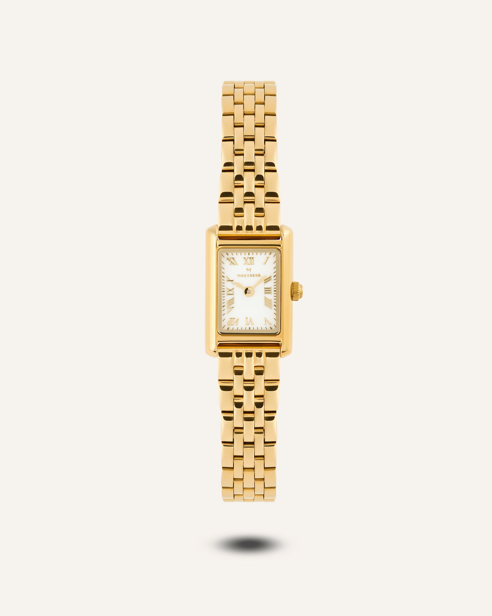 Mockberg Timeless Petite MB1773 Damen Armbanduhr Weiß • Mineralglas • Goldfarben Gliederband