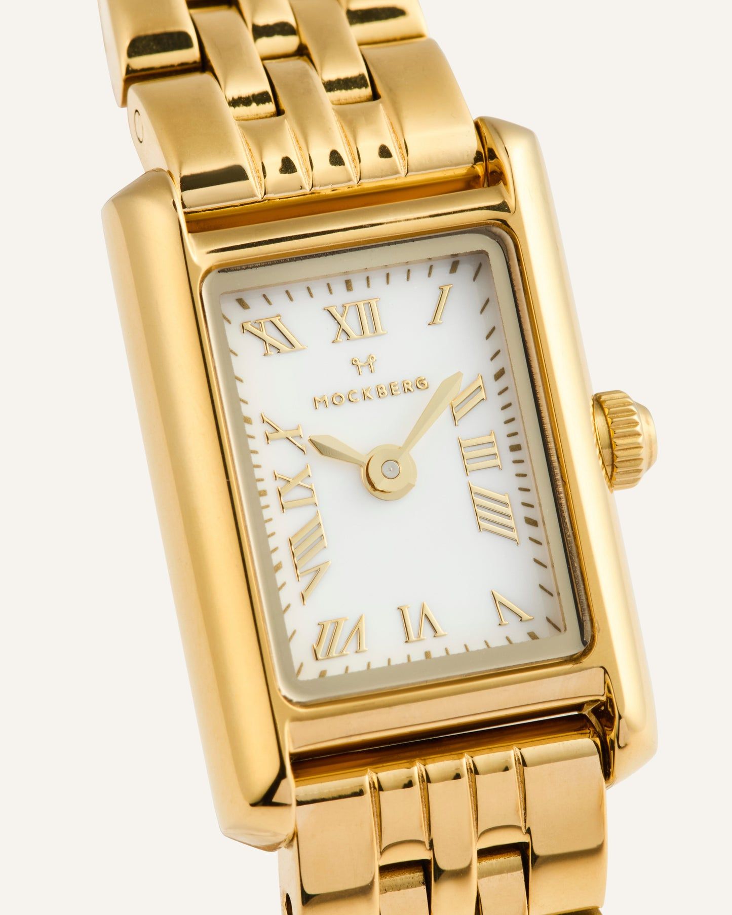 Mockberg Timeless Petite MB1773 Damen Armbanduhr Weiß • Mineralglas • Goldfarben Gliederband, Bild 3