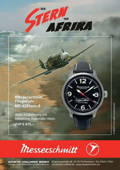 Messerschmitt Pilot Watch ME-42STERN-A Men's Watch • Made in Germany • Historic Design