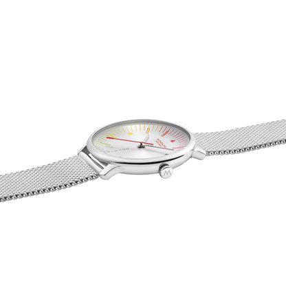 Mondaine Doppio MLE.33112.SM Damen Armbanduhr Silber • Saphirglas mit Antireflexbeschichtung • Swiss Made Quarzwerk, Bild 6