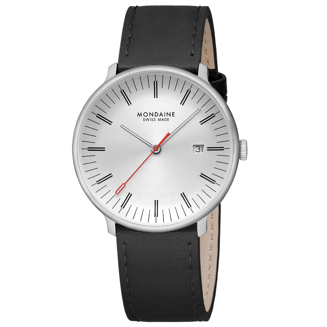 Mondaine Doppio MLE.41210.LBV Herrenuhr Schwarz • Saphirglas mit Antireflexbeschichtung • Swiss Made Quarzwerk, Bild 10