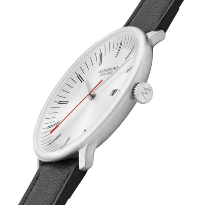 Mondaine Doppio MLE.41210.LBV Herrenuhr Schwarz • Saphirglas mit Antireflexbeschichtung • Swiss Made Quarzwerk, Bild 7