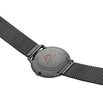 Mondaine Doppio MLE.41220.SM Herrenuhr Schwarz • Saphirglas • Swiss Made Quarzwerk, Bild 5
