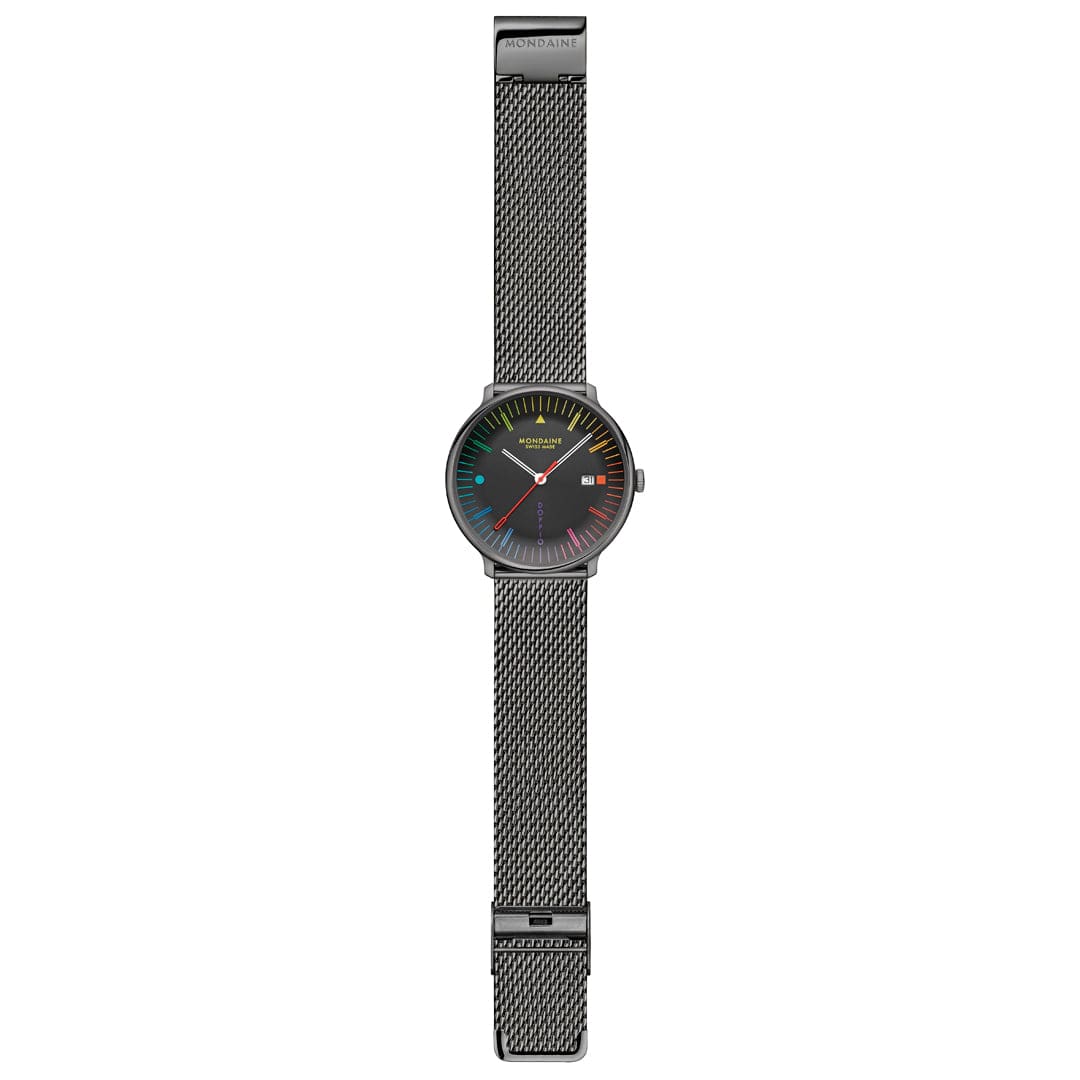 Mondaine Doppio MLE.41221.SM Herrenuhr Dunkelgrau • Saphirglas • Swiss Made Quarzwerk, Bild 7
