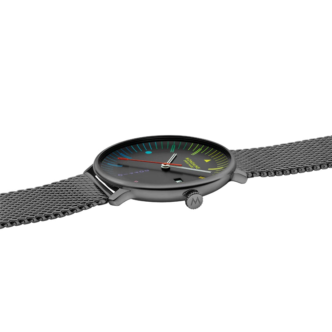 Mondaine Doppio MLE.41221.SM Herrenuhr Dunkelgrau • Saphirglas • Swiss Made Quarzwerk, Bild 6