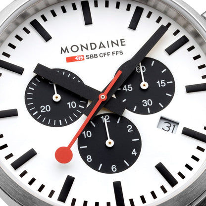 Mondaine Neo MSD.41410.LBV Herrenuhr Schwarz • Saphirglas • Quarz-Chronograph, Bild 6