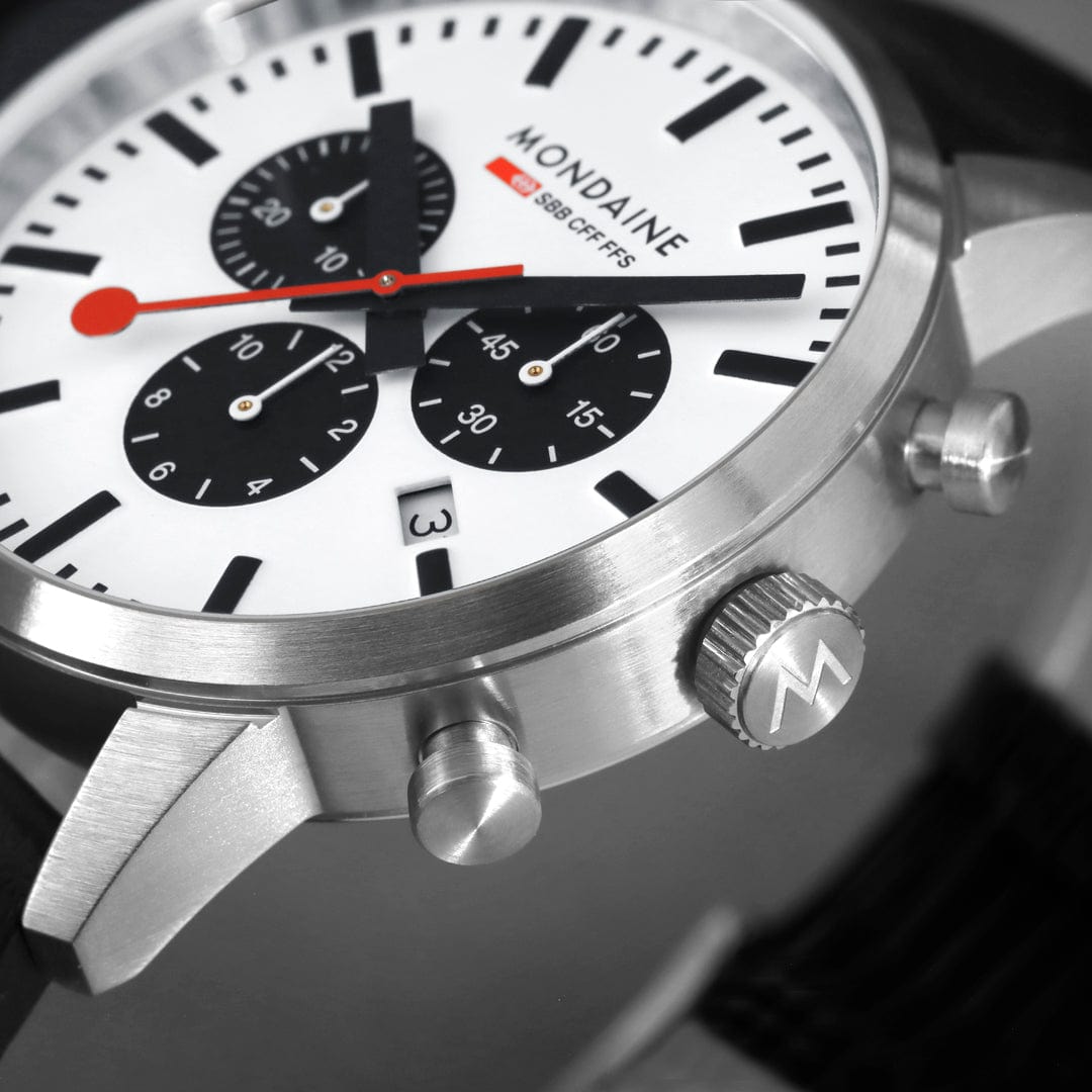 Mondaine Neo MSD.41410.LBV Herrenuhr Schwarz • Saphirglas • Quarz-Chronograph, Bild 5