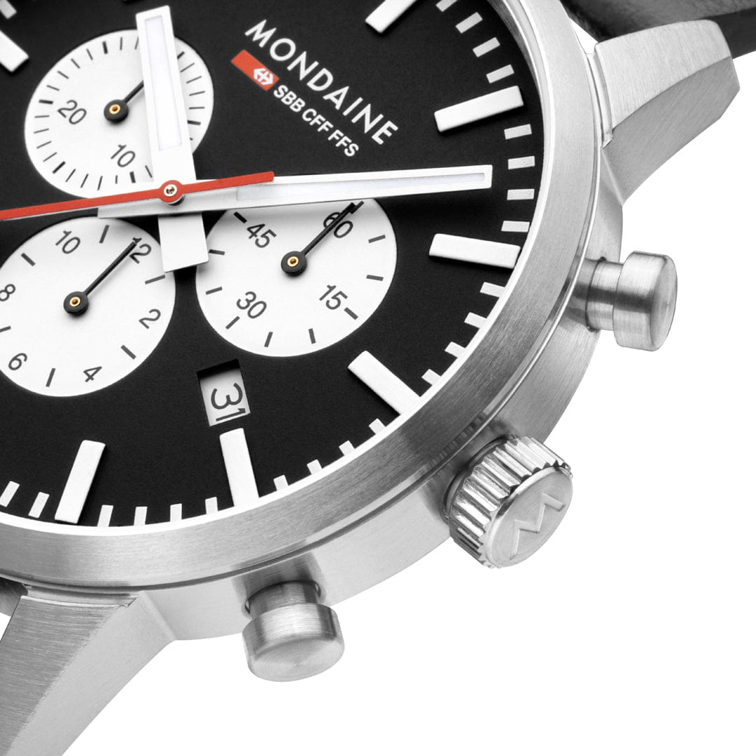 Mondaine Neo MSD.41420.LBV Herrenuhr Schwarz • Saphirglas • Quarz-Chronograph, Bild 6