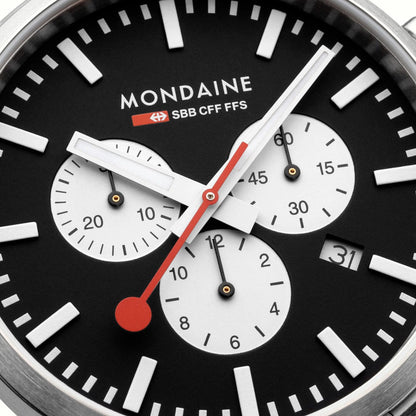 Mondaine Neo MSD.41420.LBV Herrenuhr Schwarz • Saphirglas • Quarz-Chronograph, Bild 7