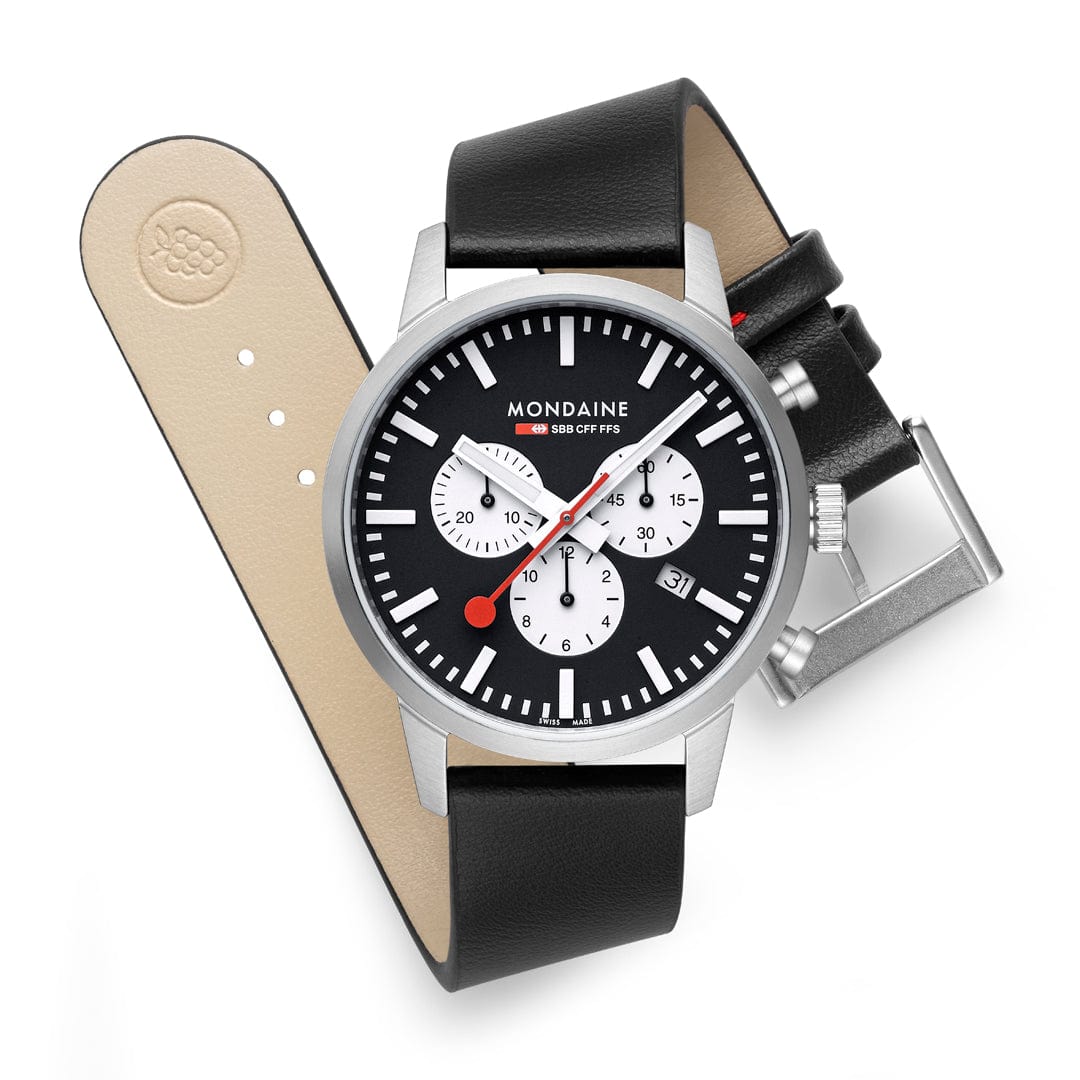Mondaine Neo MSD.41420.LBV Herrenuhr Schwarz • Saphirglas • Quarz-Chronograph, Bild 10
