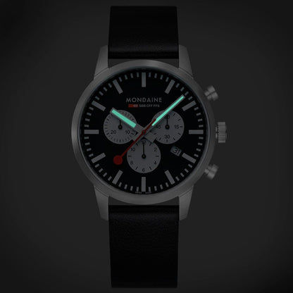 Mondaine Neo MSD.41420.LBV Herrenuhr Schwarz • Saphirglas • Quarz-Chronograph, Bild 2