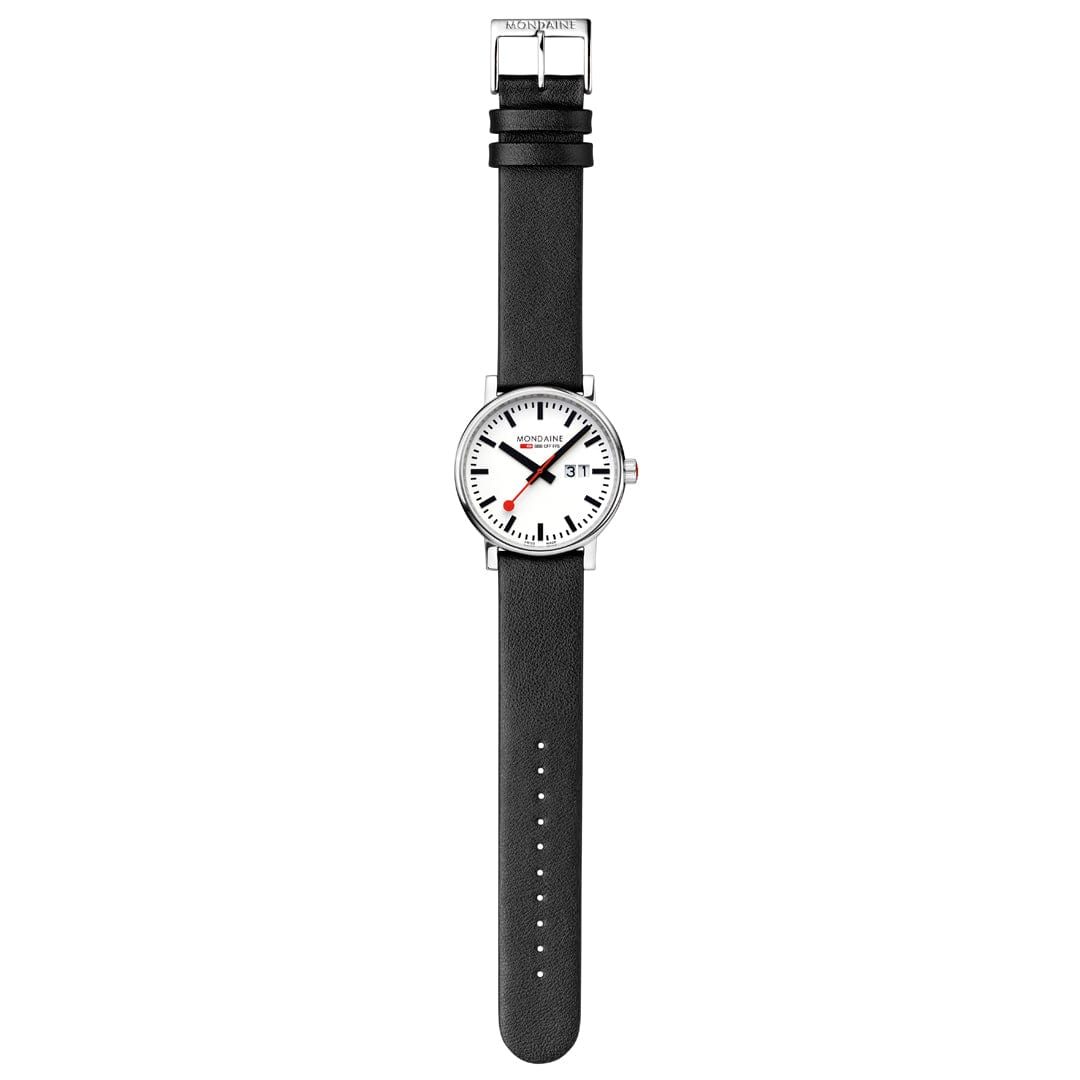 Mondaine evo2 MSE.40210.LBV Herrenuhr Schwarz • Saphirglas • Veganes Traubenlederarmband, Bild 8