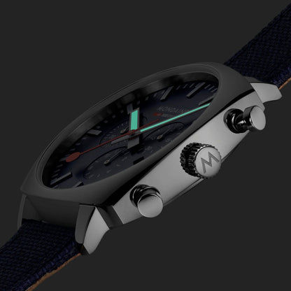 Mondaine Grand Cushion MSL.41440.LD.SET Herrenuhr Blau • Saphirglas • Quarz-Chronograph, Bild 3