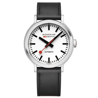Mondaine Original MST.4161B.LBV Herrenuhr Schwarz • Automatikwerk Sellita SW200-1 • Saphirglas