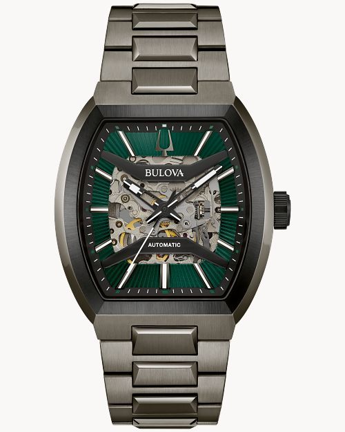 Bulova Maquina 98A321 Herrenuhr Grün • Automatikwerk • Saphirglas