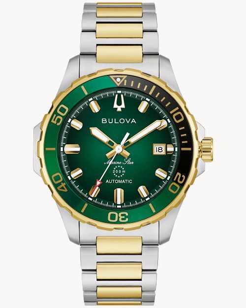 Bulova Marine Star 98B467 Herren Armbanduhr Grün • Automatikwerk • Saphirglas