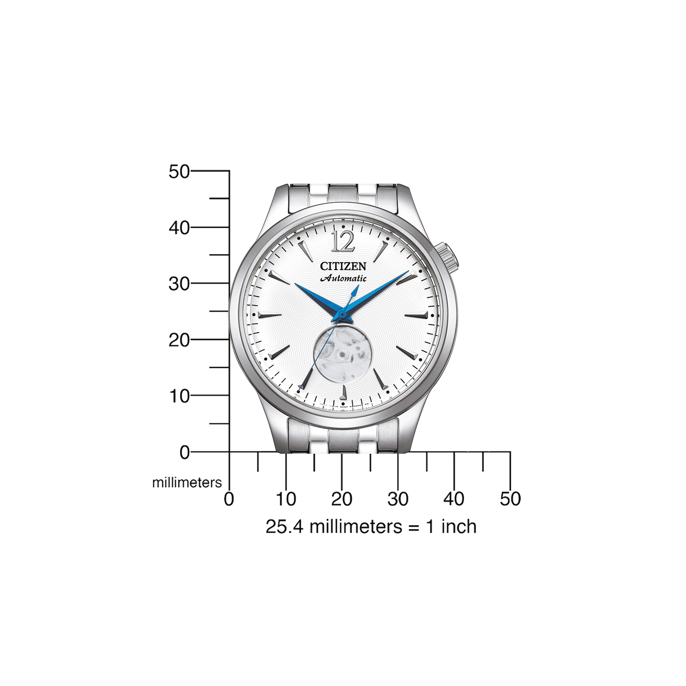 Citizen NH9131-73A Herrenuhr Silber • Automatikwerk mit Open Heart • Kaliber 8229, Bild 4