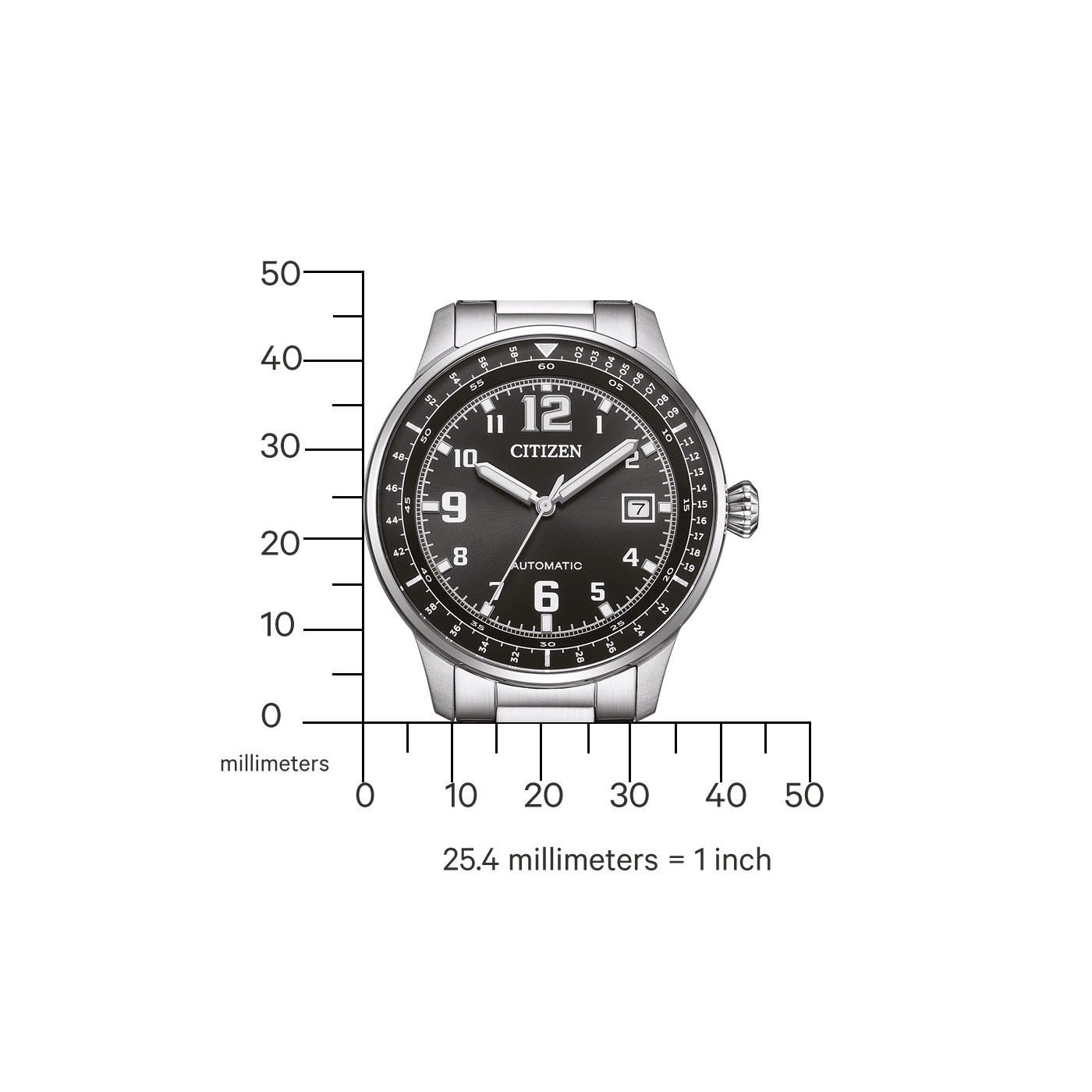 Citizen NJ0190-51E Herrenuhr Urban Military Automatik Schwarz • Automatikwerk Kaliber 8210 • Edelstahlgehäuse, Bild 3
