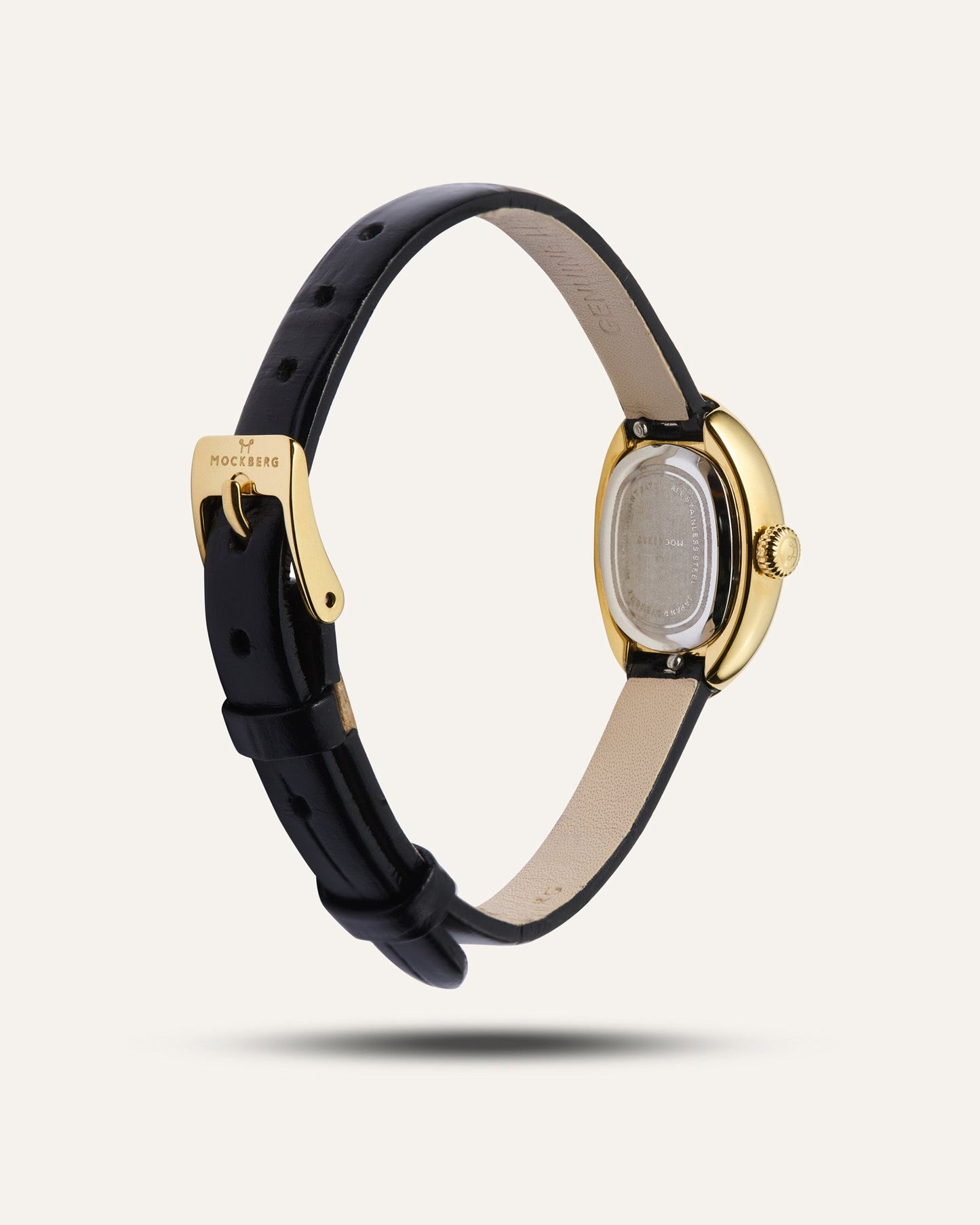 Mockberg Belle Oval Petite MB1412 Damen Armbanduhr • Mineralglas • Schwarzes Lederband, Bild 6