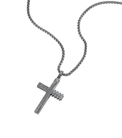 Police Crosstone PEAGN0078802 Herrenkette Antik • Kreuz-Anhänger mit rauer Textur • Maskulines Statement-Design, Bild 2