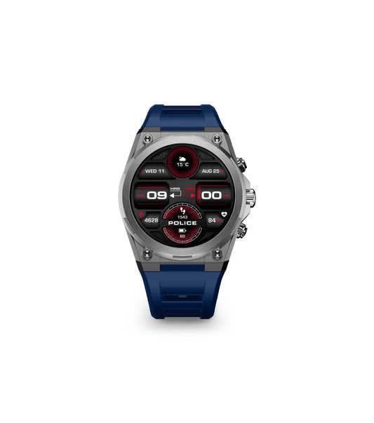 Police My.Avatar 2.0 PEIUN00003X0 Herren-Smartwatch Blau/Orange • AMOLED-Display • Schnellladefunktion