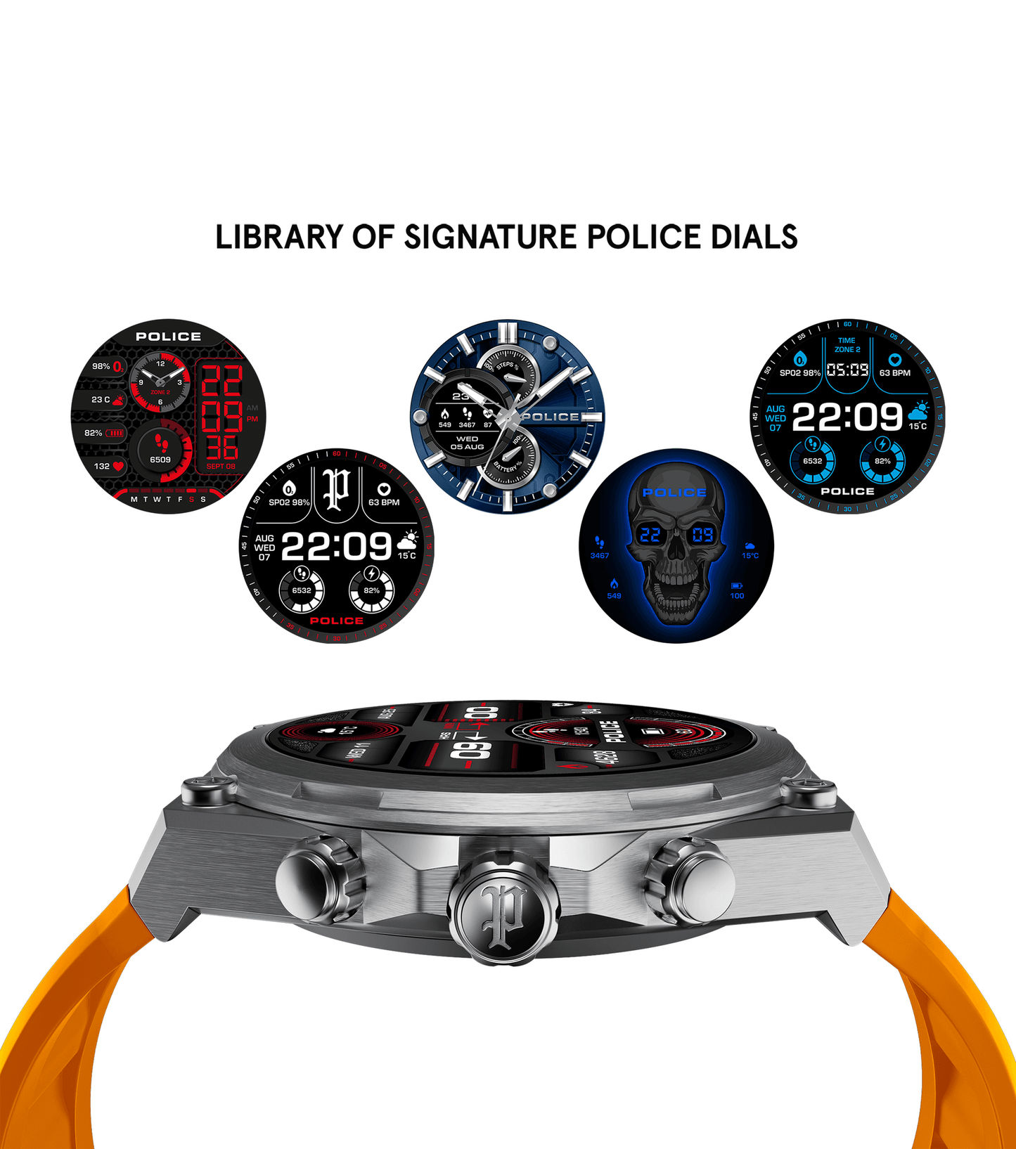 Police My.Avatar 2.0 PEIUN00003X0 Herren-Smartwatch Blau/Orange • AMOLED-Display • Schnellladefunktion, Bild 11