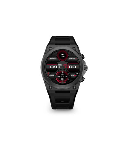Police My.Avatar.2 PEIUN00003X1 Herrenuhr Schwarz/Blau • AMOLED-Display • Smartwatch mit Schnellladung