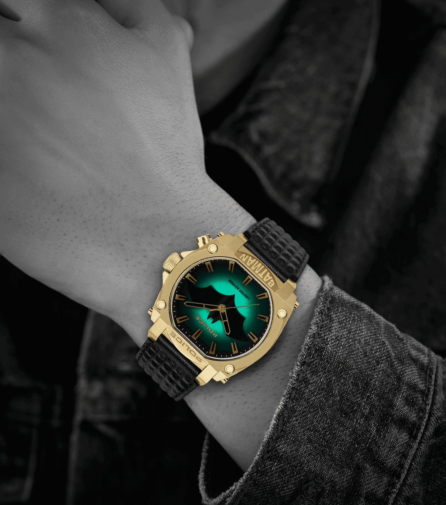 Police Forever Batman PEWGD0022602 Herrenuhr Schwarz/Gold • Limitierte Edition • Hintergrundbeleuchtung, Bild 6