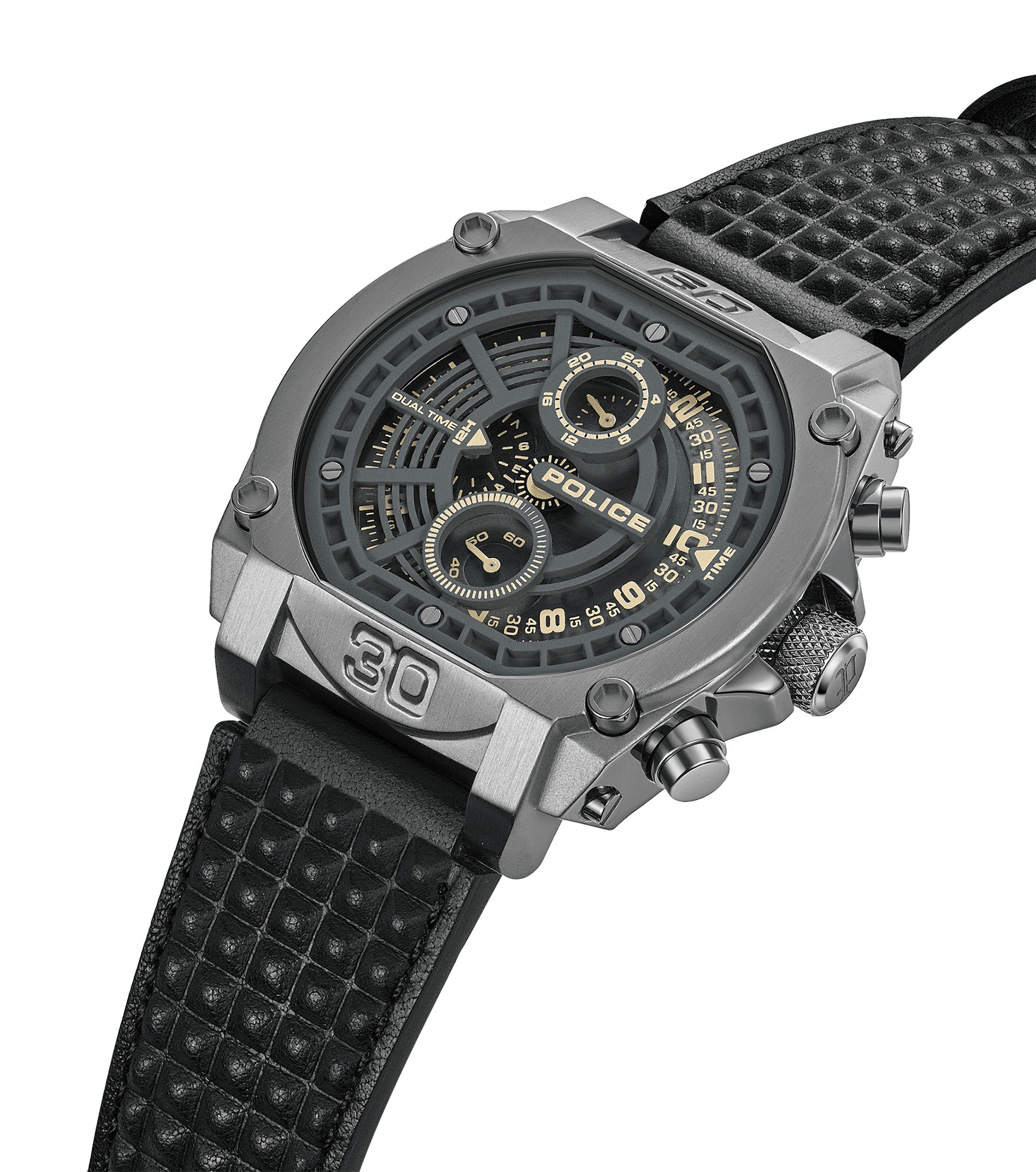 Police Norwood PEWGF0040002 Herrenuhr Schwarz • Multifunktions-Chronograph • Lederarmband, Bild 2