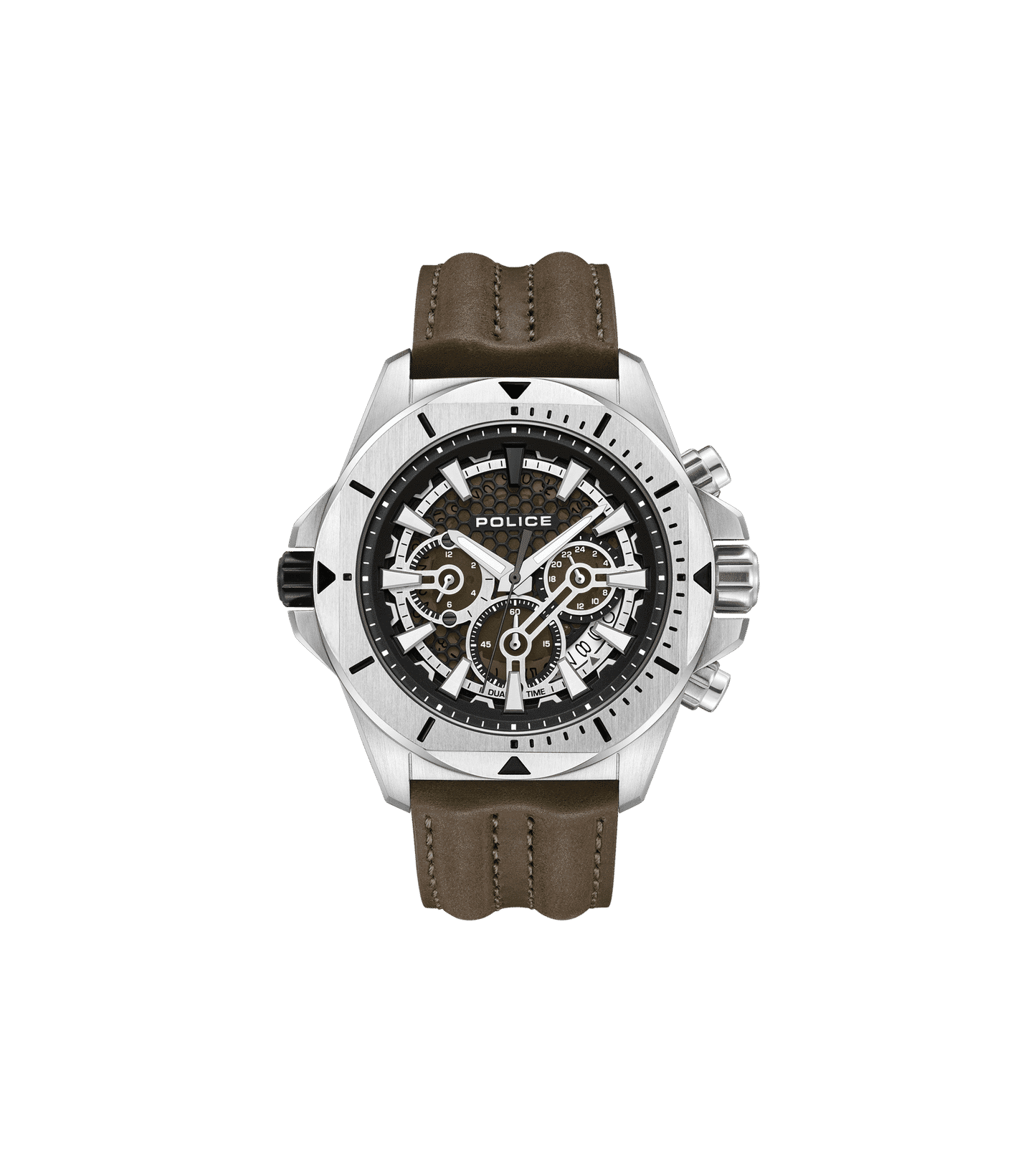 Police Electrical PEWGF0054501 Herrenuhr Braun • Multifunktion • Lederarmband