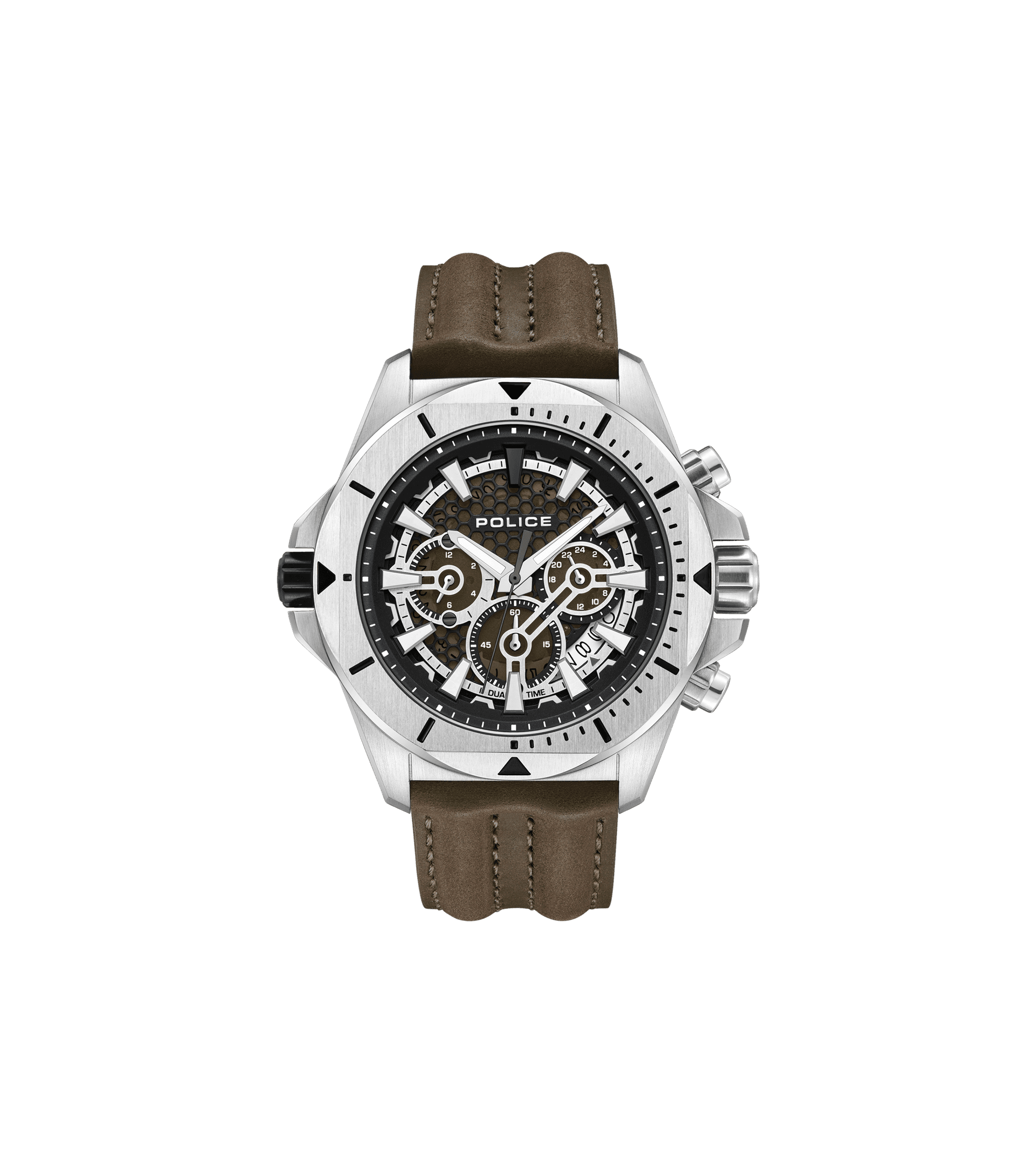 Police Electrical PEWGF0054501 Herrenuhr Braun • Multifunktion • Lederarmband