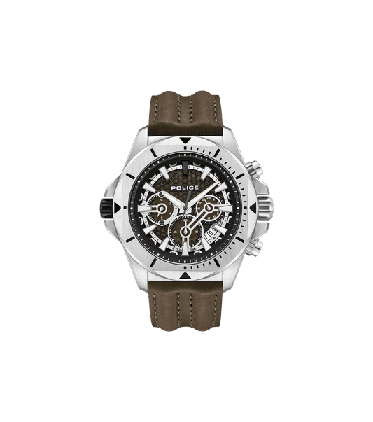 Police Electrical PEWGF0054501 Herrenuhr Braun • Multifunktion • Lederarmband