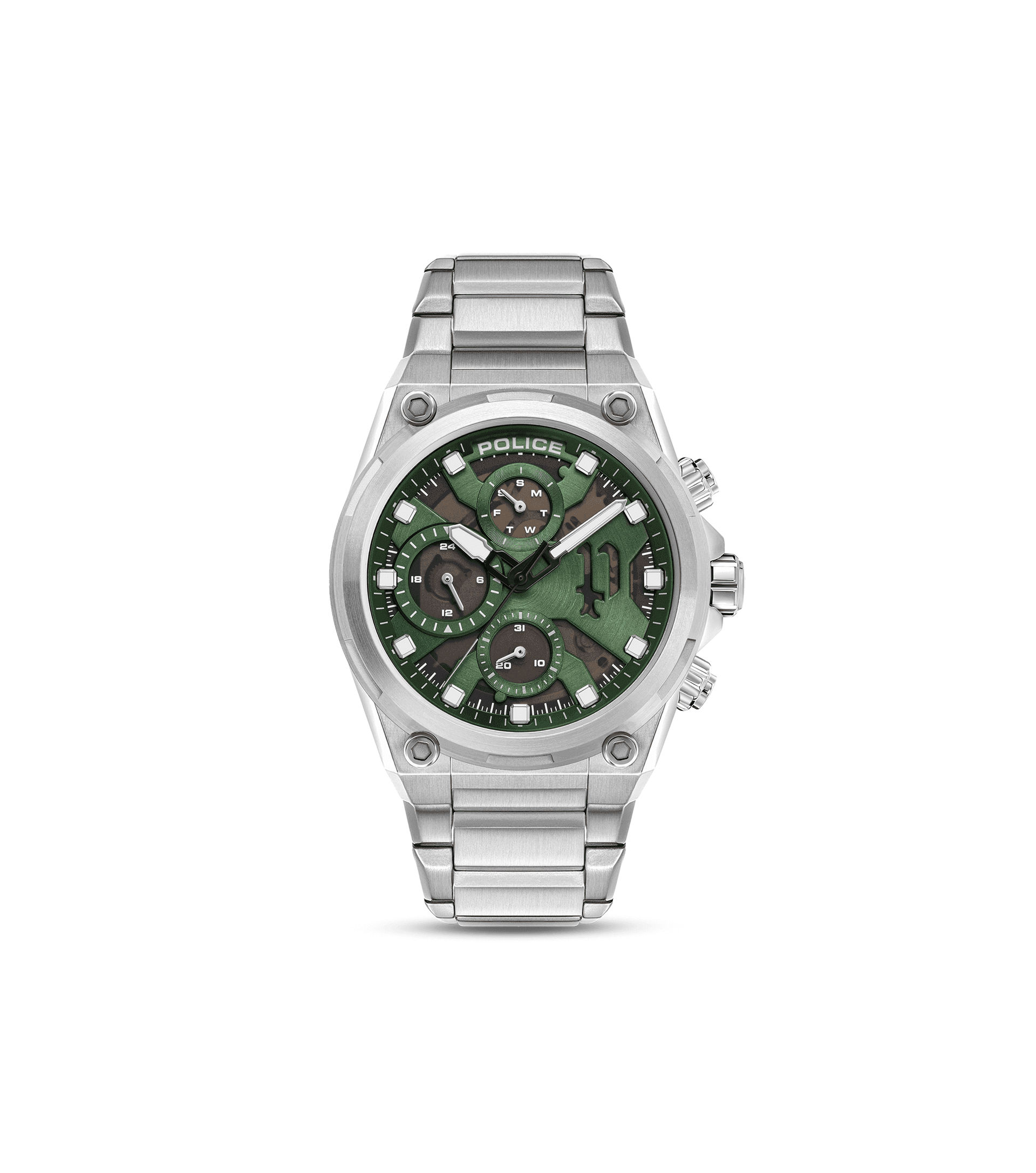 Police Airflow PEWGK2239104 Herrenuhr Silber • Multifunktionswerk • Industriedesign