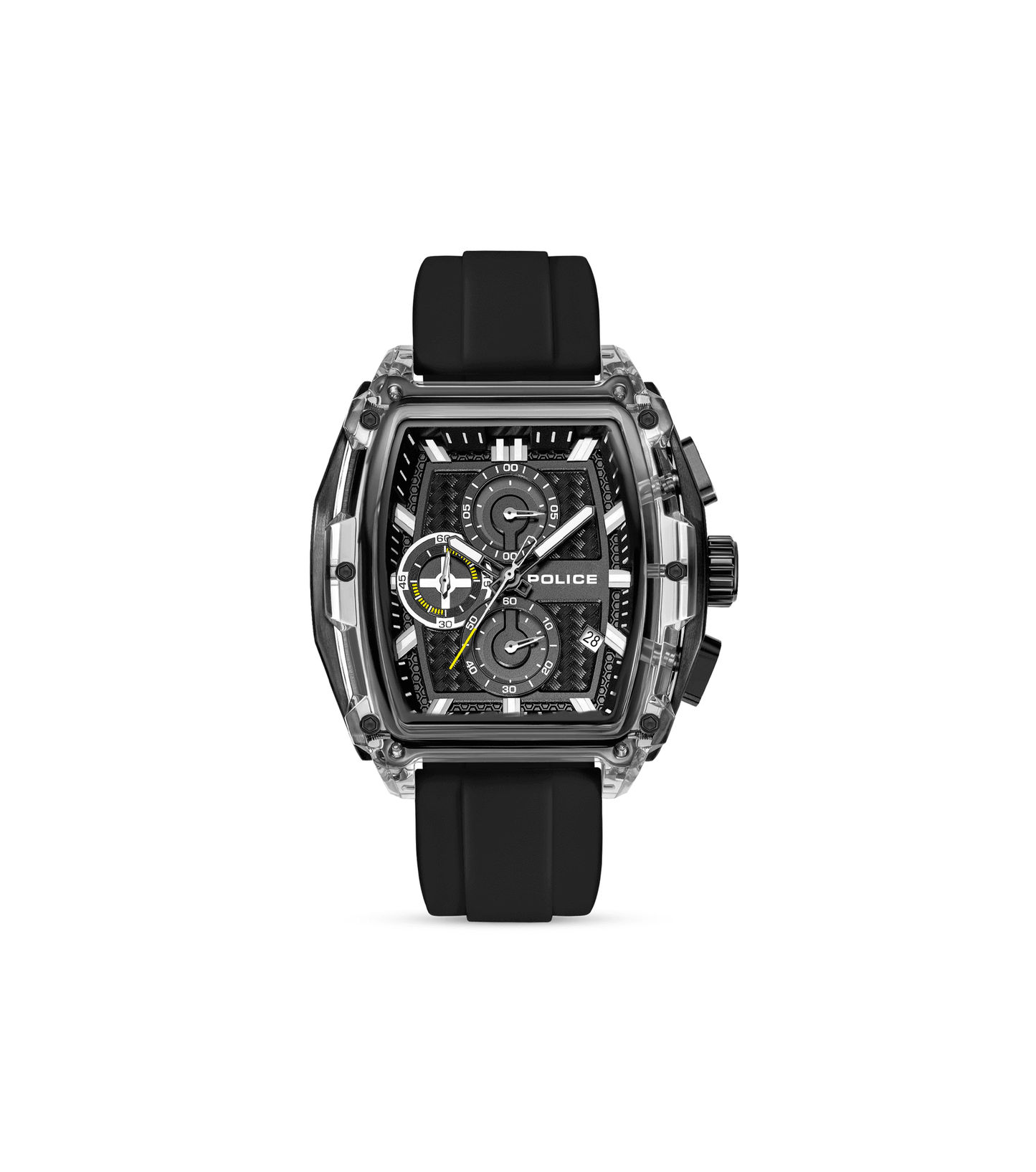 Police Clout Tank PEWGO00778X3 Herrenuhr Schwarz • Chronograph Set • 4 Wechselarmbänder