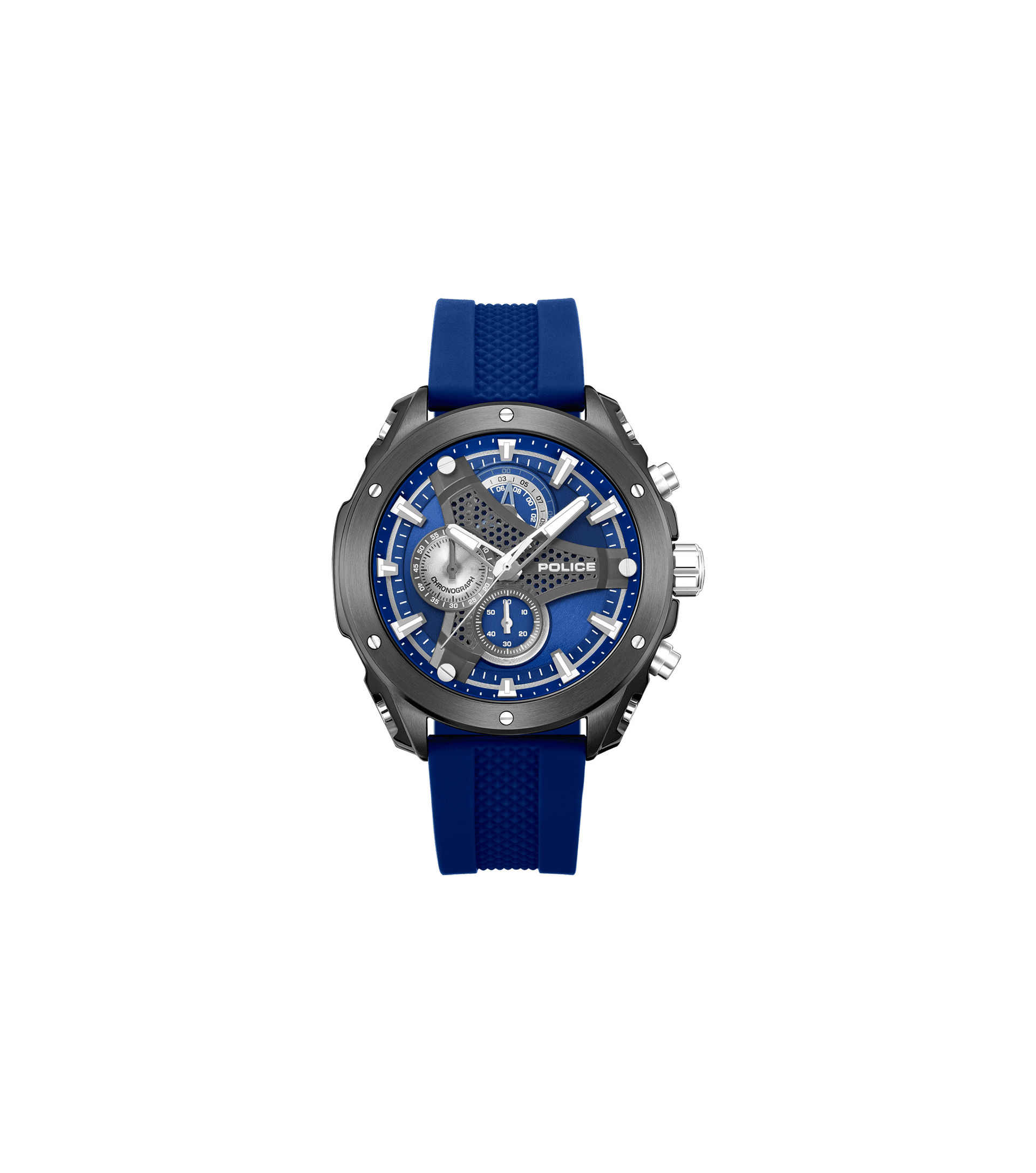 Police Wyvern PEWGO0093002 Herrenuhr Blau • Quarz-Chronograph • Edelstahlgehäuse