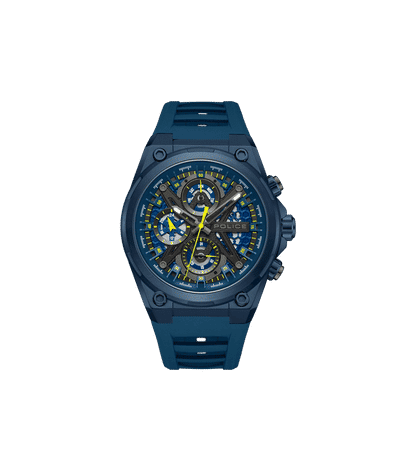Police Sonic PEWGQ0054302 Herrenuhr Blau • Multifunktionswerk • Silikon-Armband