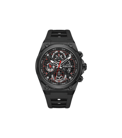 Police Sonic PEWGQ0054303 Herrenuhr Schwarz • Multifunktionswerk • Skelettiertes Zifferblatt