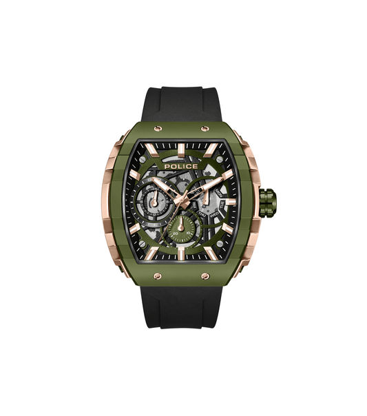 Police Flash PEWGQ0063003 Herrenuhr Schwarz • Multifunktionswerk • Ionenplattiertes Bronzegehäuse