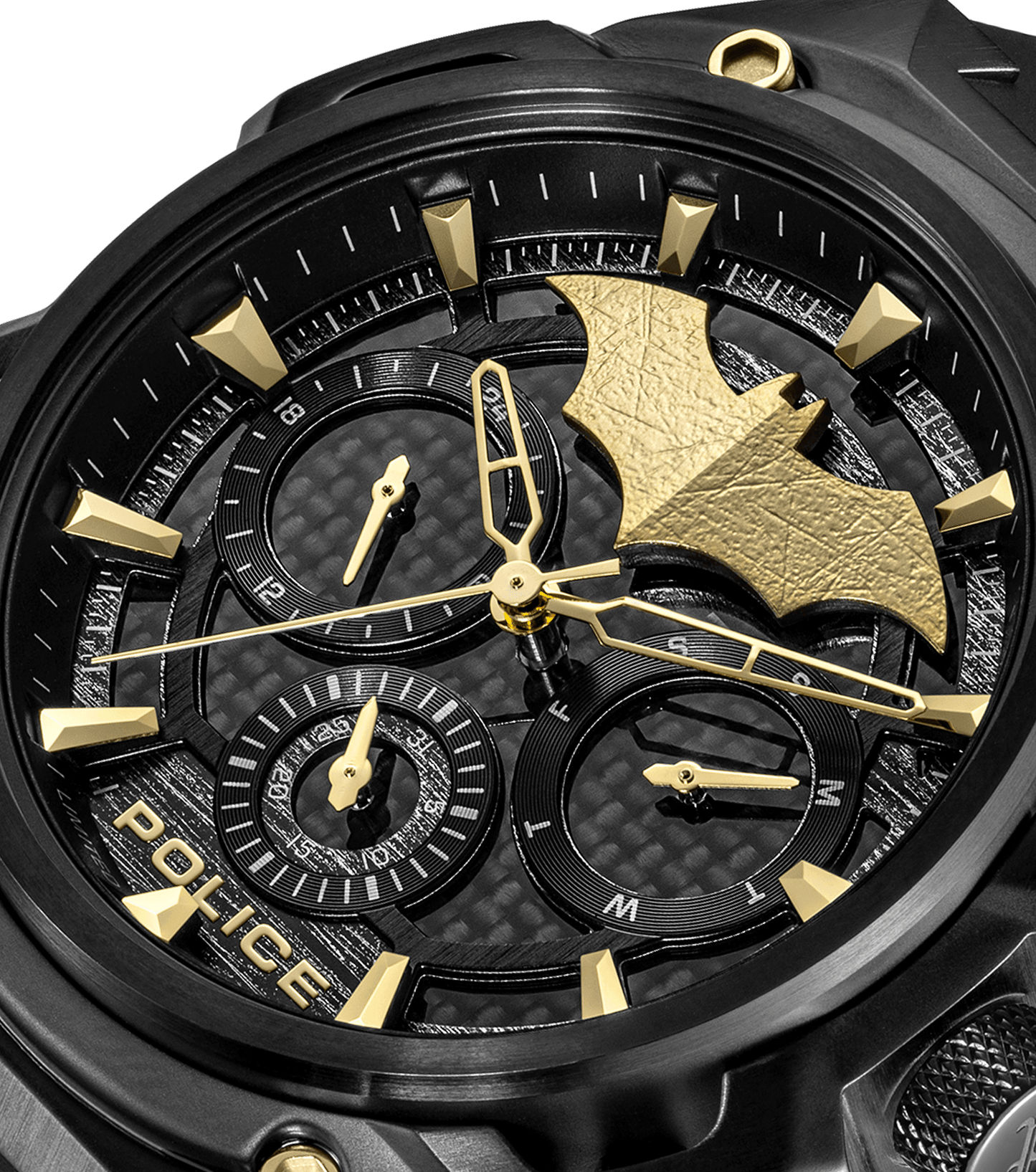 Police Crusader PEWGQ0089902-SET Herrenuhr Schwarz • Multifunktions-Chronograph • Batman-Edition mit Batarang Armband, Bild 4